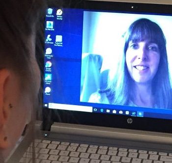 photo of Neurodiverse Relationship Coach Natalie Roberts on computer screen during session with client