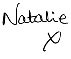 Neurodiverse Relationship Coach Natalie's signature with an x below